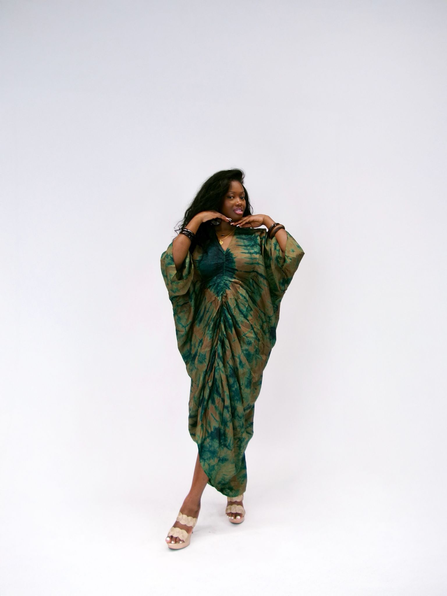 Äramí ruched bubu dress - Green