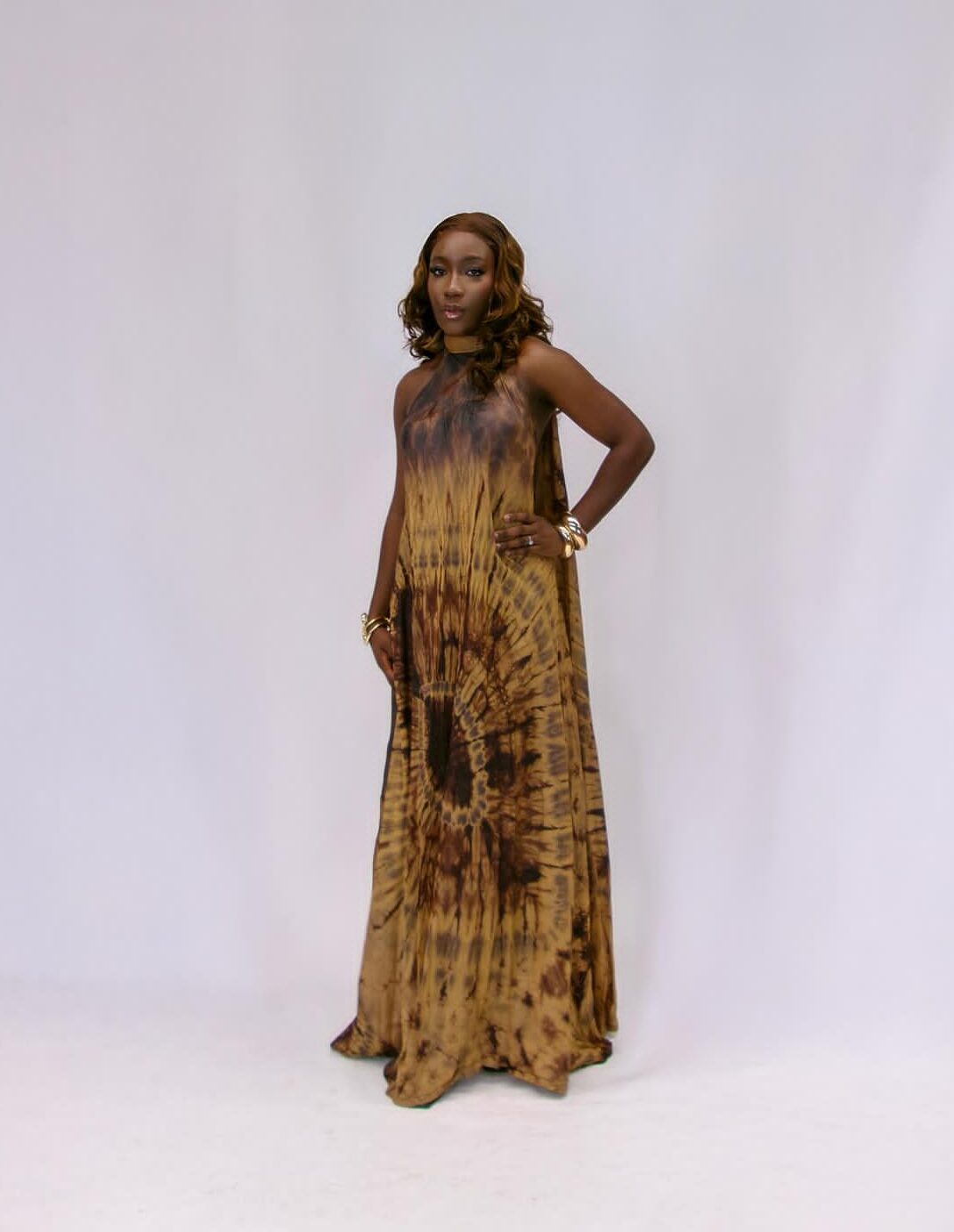 Äramí halter neck dress - Brown