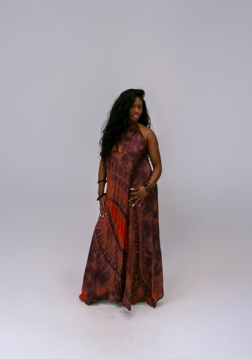 Äramí halter neck dress - Maroon