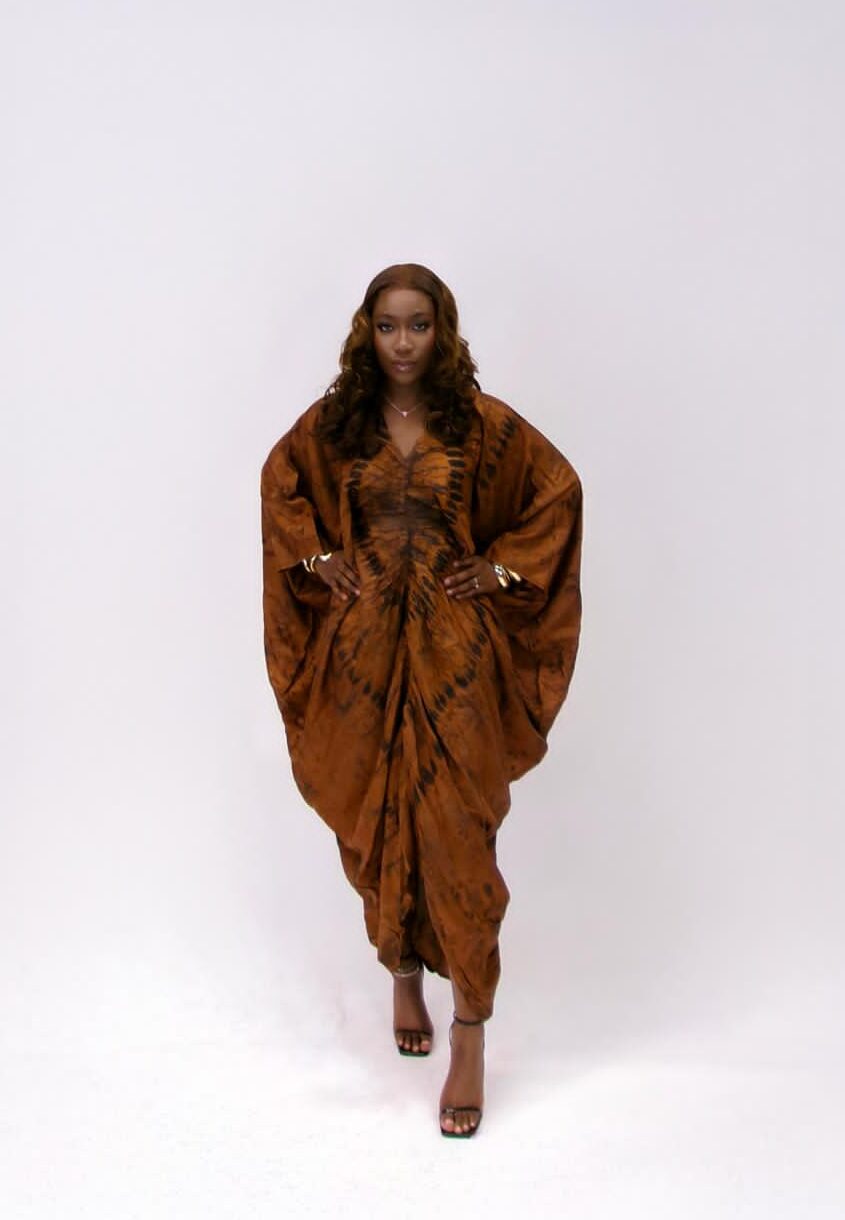 Äramí ruched bubu dress - Brown