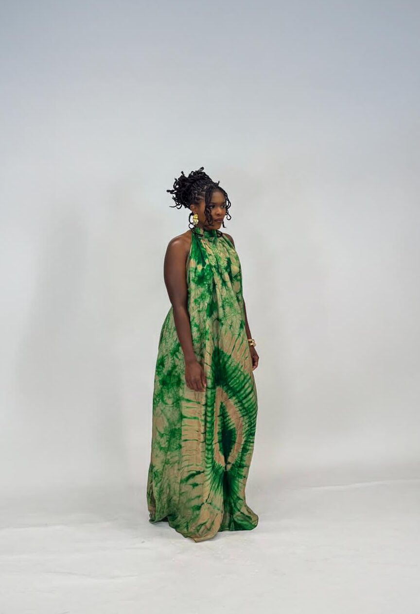 Äramí turtle neck backless dress - Green