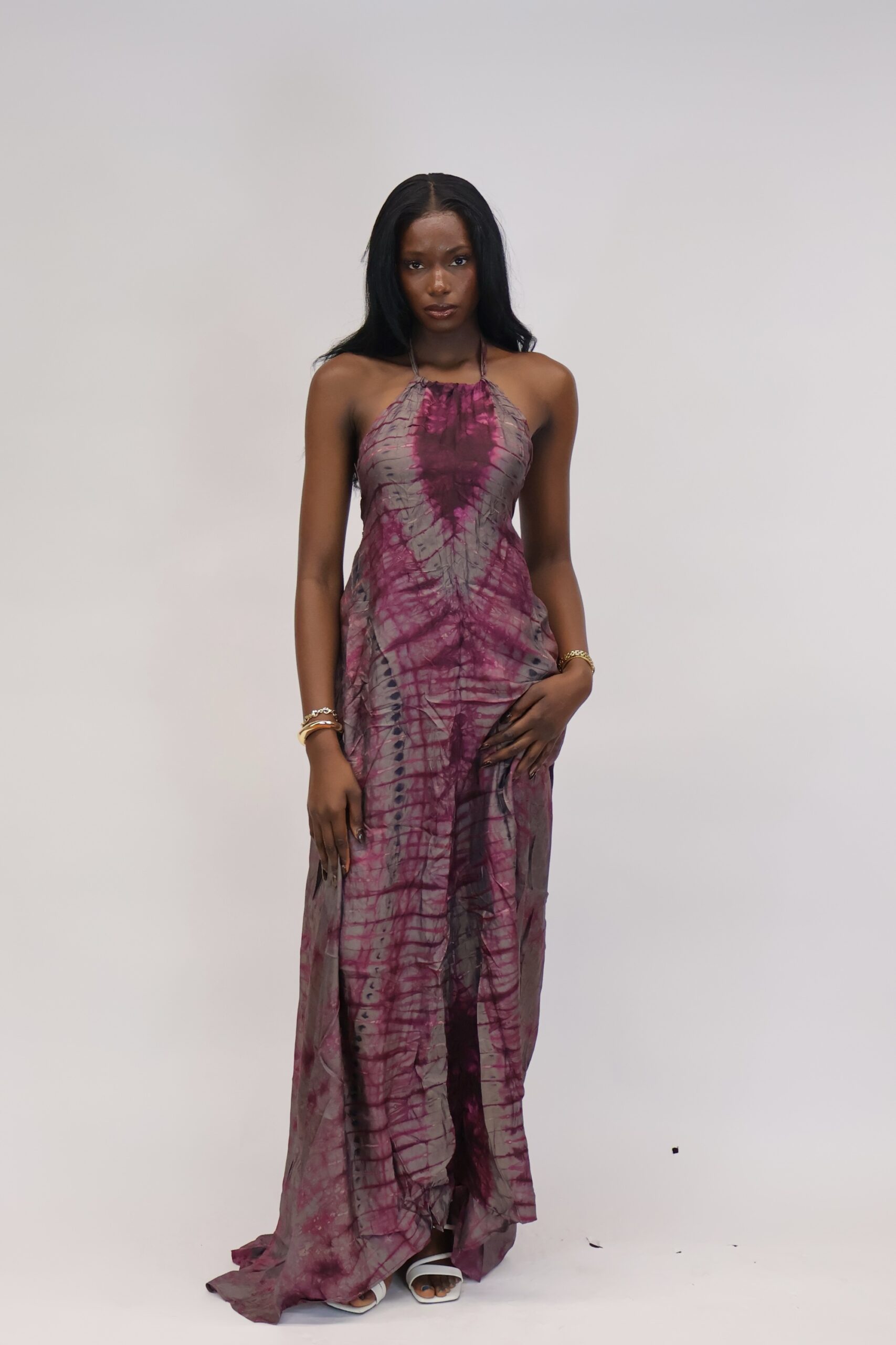 Äramí Ruched Neck Backless Dress