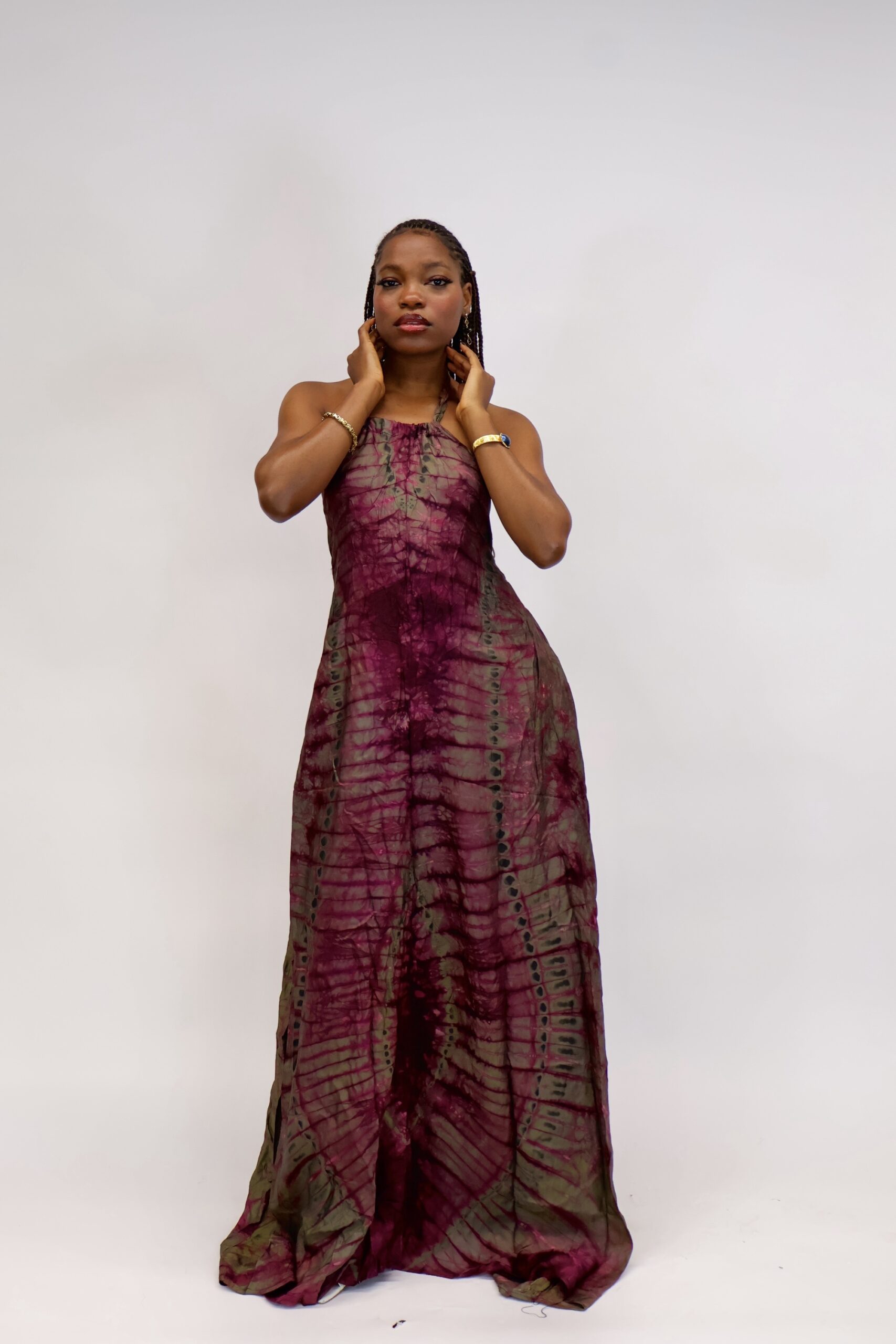 Äramí Ruched Neck Backless Dress