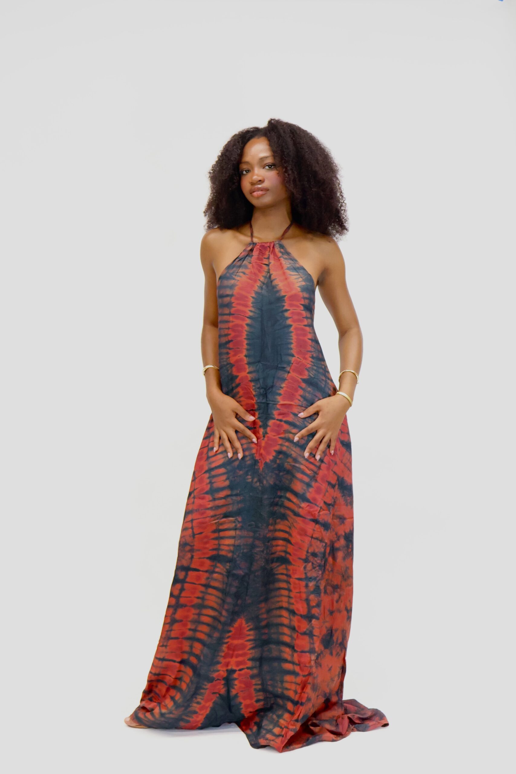 Äramí Ruched Neck Backless Dress