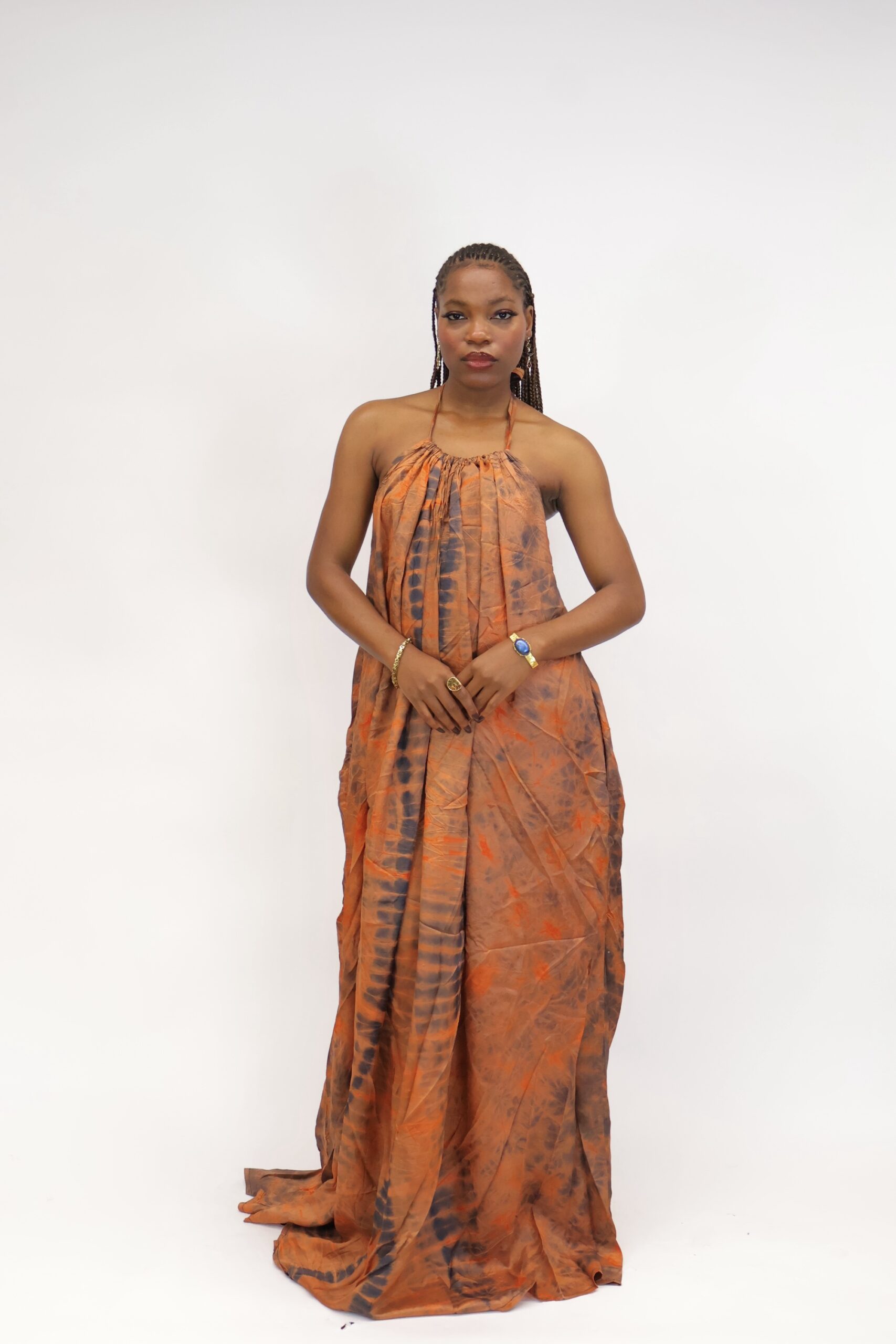 Äramí Ruched Neck Backless Dress