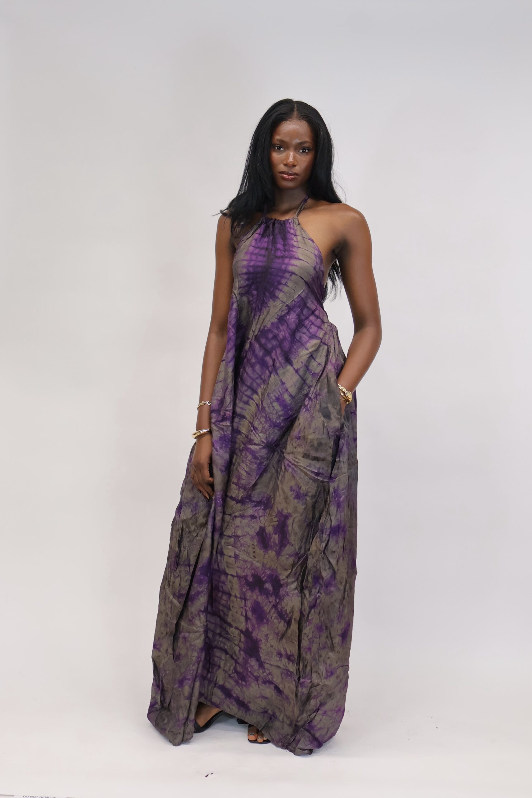 Äramí Ruched Neck Backless Dress