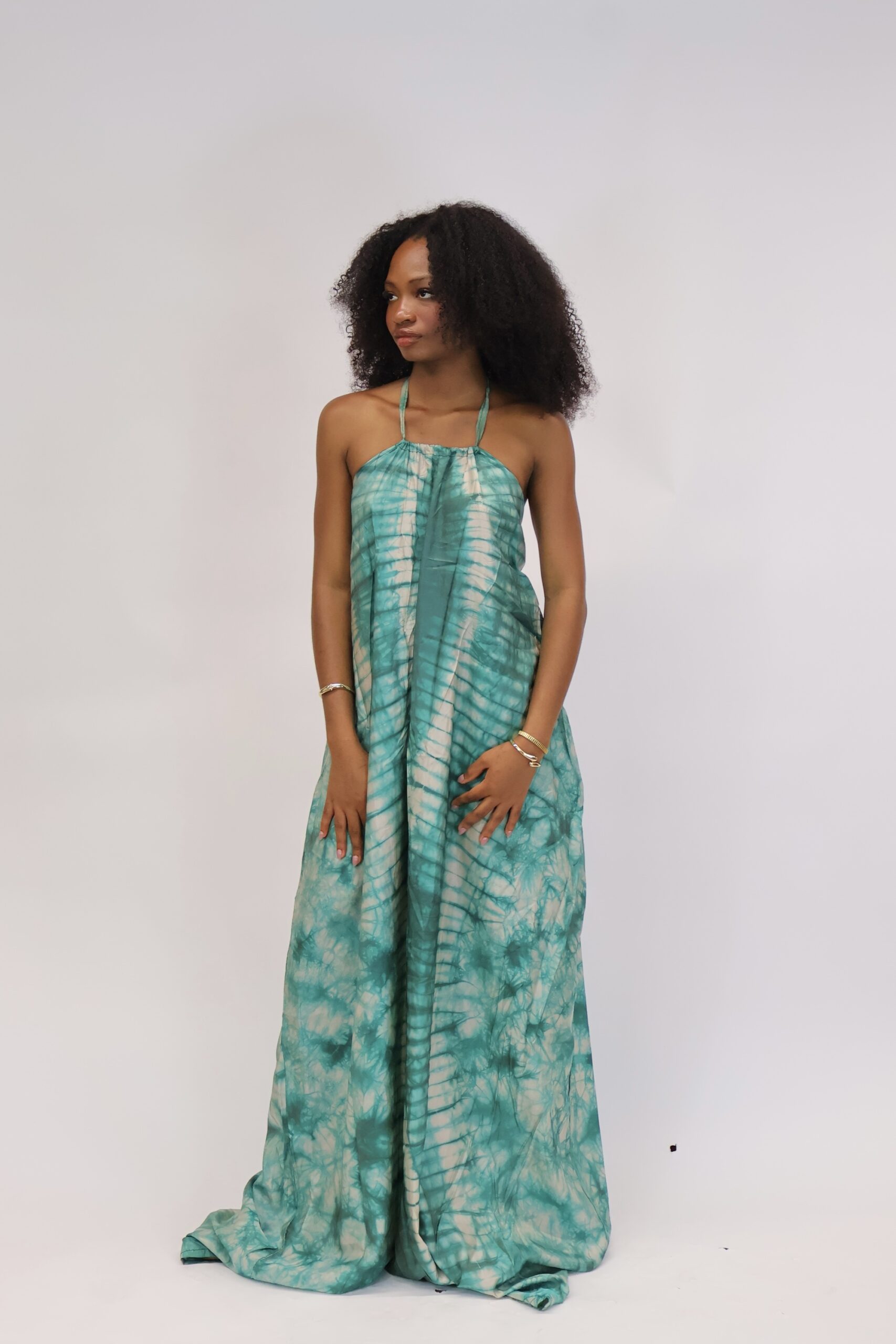 Äramí Ruched Neck Backless Dress