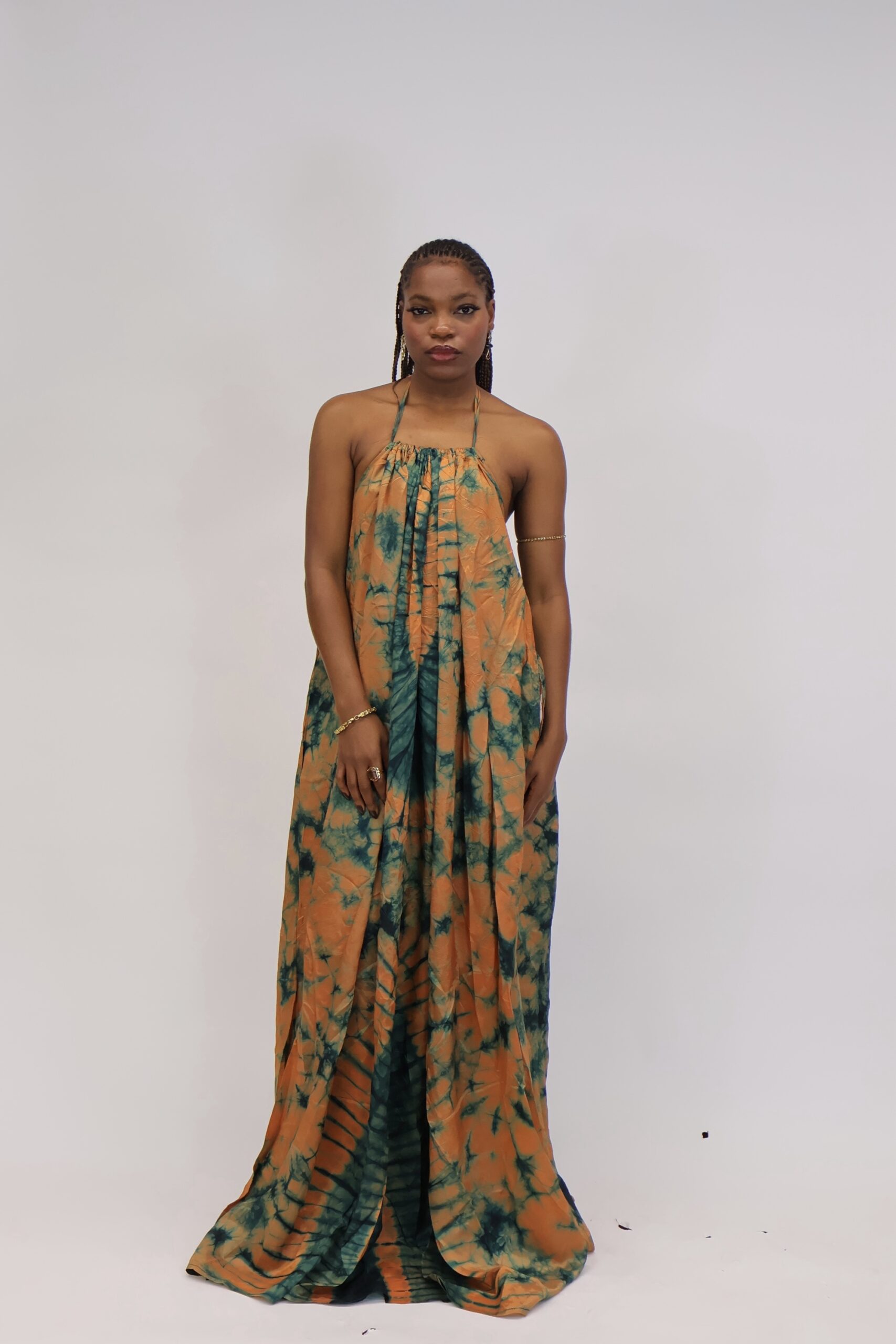 Äramí Ruched Neck Backless Dress