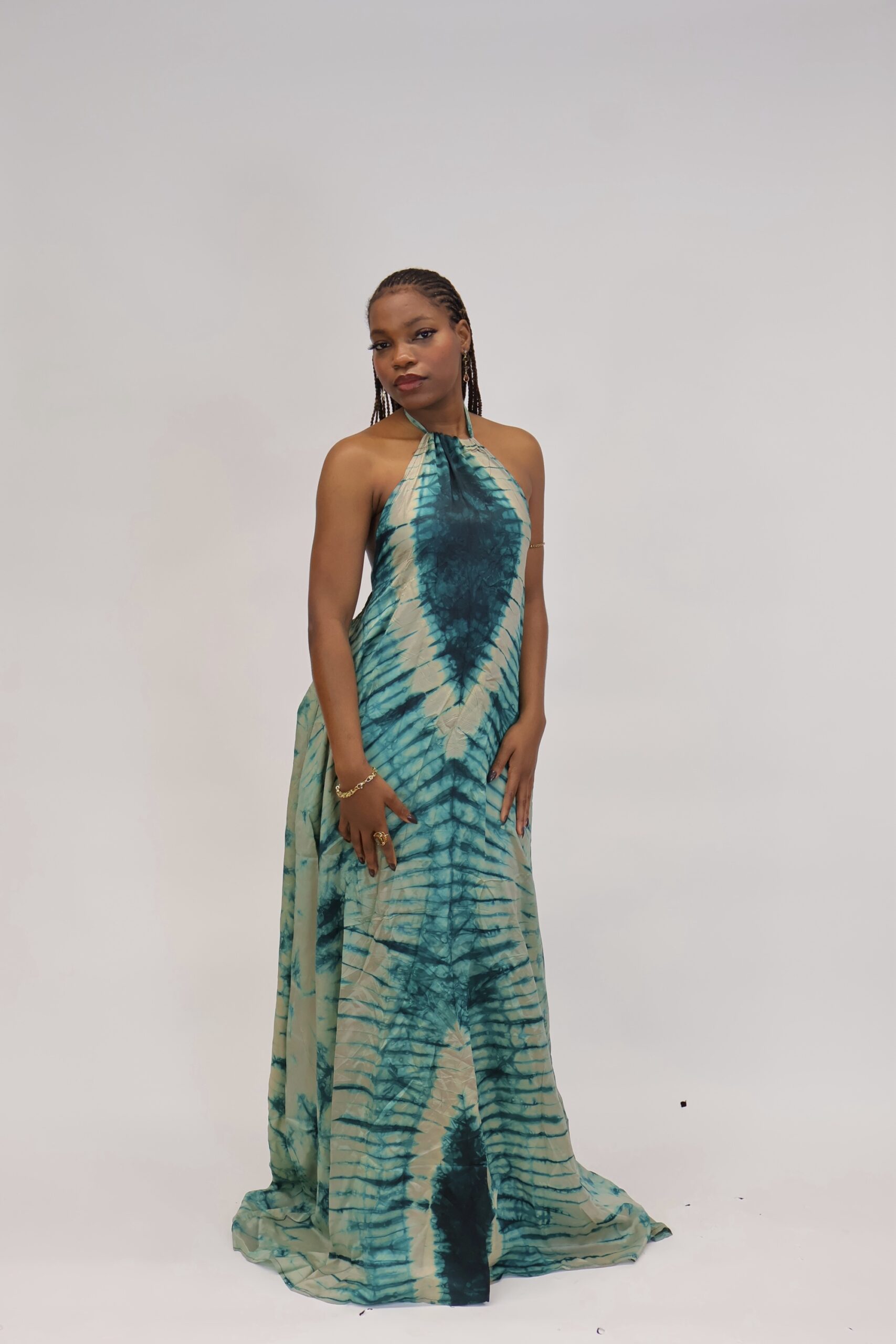 Äramí Ruched Neck Backless Dress